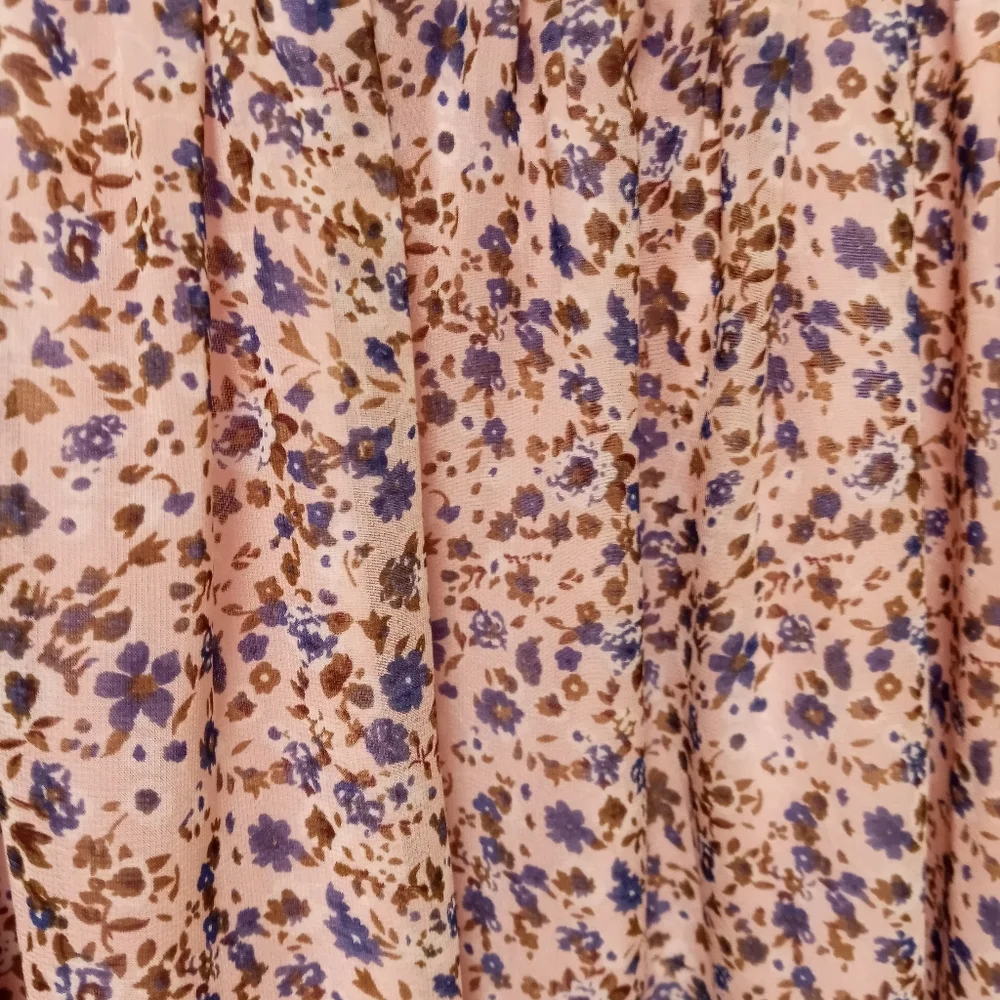 Lucio Women's Dress Floral Long Sleeve button to waist shirt dress sz M - Picture 7 of 12
